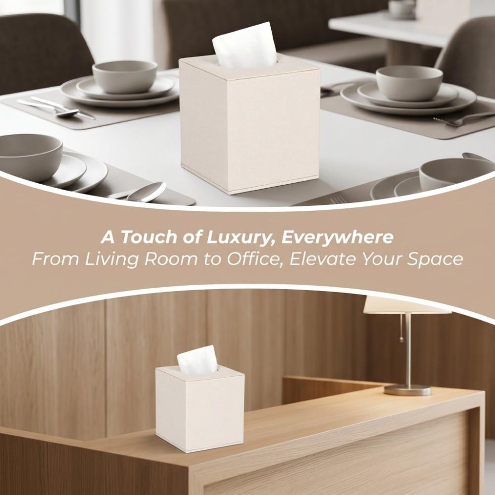 Light Luxury Square Tissue Holder Magnetic Bottom Decorative Napkin Holder Tissue Box Living Room