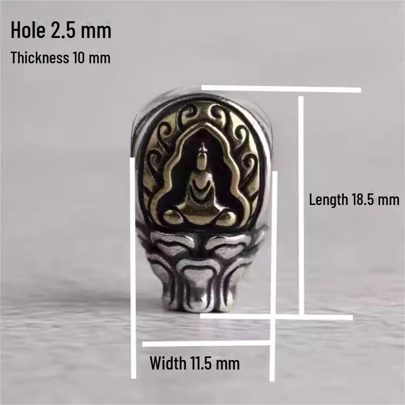 Handmade Tibetan-Style Bracelet with Dainichi Tathagata Buddha Head Beads