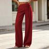Women Wide Leg Pants High Waist Casual Trousers with Tie Waist Loose Fit Comfortable Lounge Wear Striped Pattern Elastic Waistband