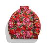 Giacca Imbottita Etnica Stile Cinese Peonia Design Caratteristico Fiore Grande del Nord-Est