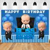 Boss Baby Thema Achtergrond Meisje Jongen Verjaardagsfeest Kinderkamer Decoratie Fotografie Achtergrond Gepersonaliseerd Naam Poster Banner