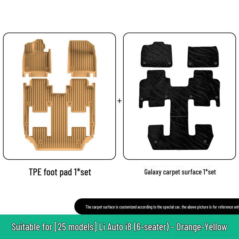 Ideal I8 Car Floor Mat Set: Compatible with 25 Models - Includes TPE Floor, Trunk, and Seat Back Mats.
