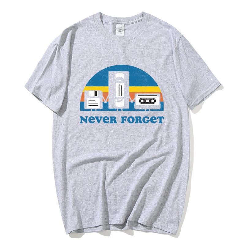 Never Forget The Old Radio Unisex Unisex T Shirts Harajuku ONeck TShirts Vintage Oversize Clothing Summer Cotton Tshirts Couple