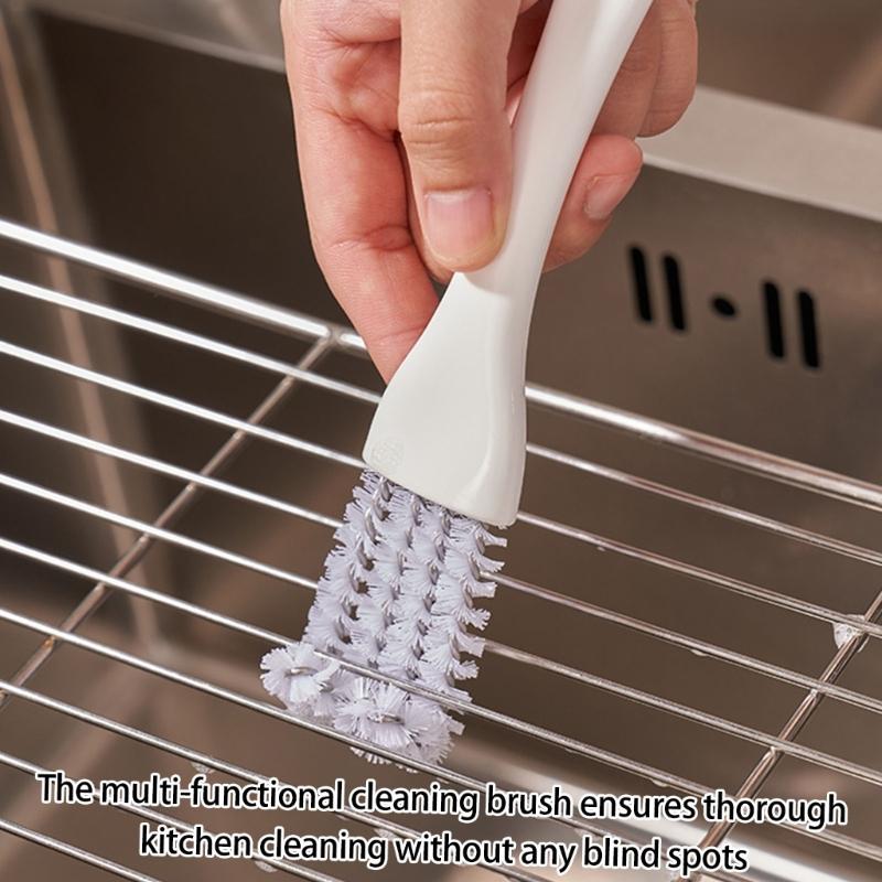 Ergonomic Professional Cage Maintenance Tool Double Side Scrubbing Head Reaches Tight Corners Stubborn Residues Remover