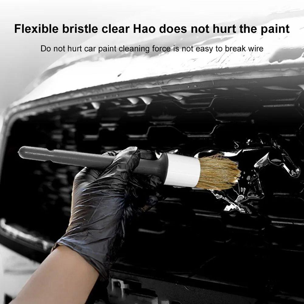 3Pcs/Set Boar Hair Car Wash Brush Exterior Interior Detail Bristle Brushes  Auto Detail Tools