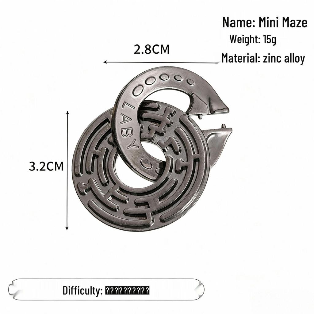 Zinc Alloy Kongming Puzzle Lock: Disentanglement Ring Educational Toy