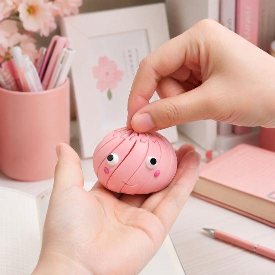 3D Printed Twisting Dumpling Toy, Stress Relief Slippery Cartoon Steamed Bun Toy, Articulated Spiral Rotating Dumpling Fidget Toy