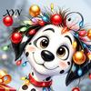 Decorative Glass Film for Doors Christmas Spotted Puppy/Penguin Static Window Sticker, Cute Watercolor Animal Stickers with Colorful Lights