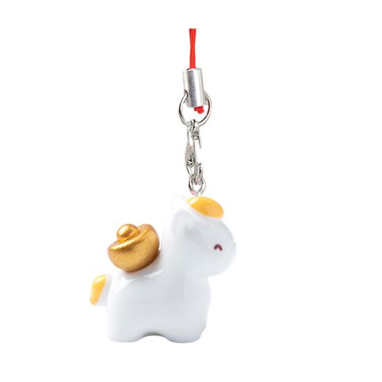 Phone Pendant 2026 Year of Horse Charm Good Luck Keychain Zodiac Animal Shape Mobile Phones Keys Bags Ornament