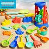 Seaside Sand Play Set: Children's Beach Toys with Shovel, Sand Timer, and Car Bucket