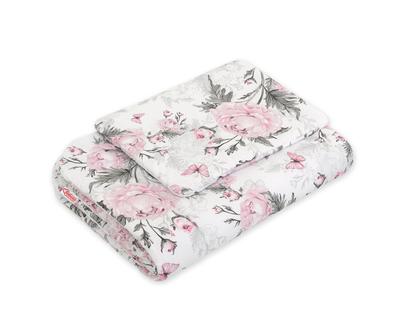 Baby Bedding Set with Filling, 2 Pieces, 75x100cm NEWBORN - Romantic Peonies