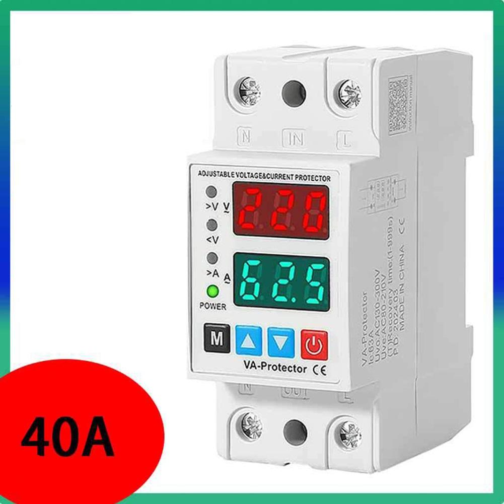Einstellbarer Überspannungs- und Überstromschutz AC 220V Doppelanzeige Spannungs- und Stromüberwachung mit automatischer Abschaltung