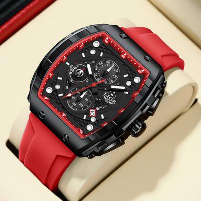 LIGE Top Brand Men's Watches Luxury Square Quartz Wristwatch Waterproof Luminous Chronograph Watch for Men Date Clock