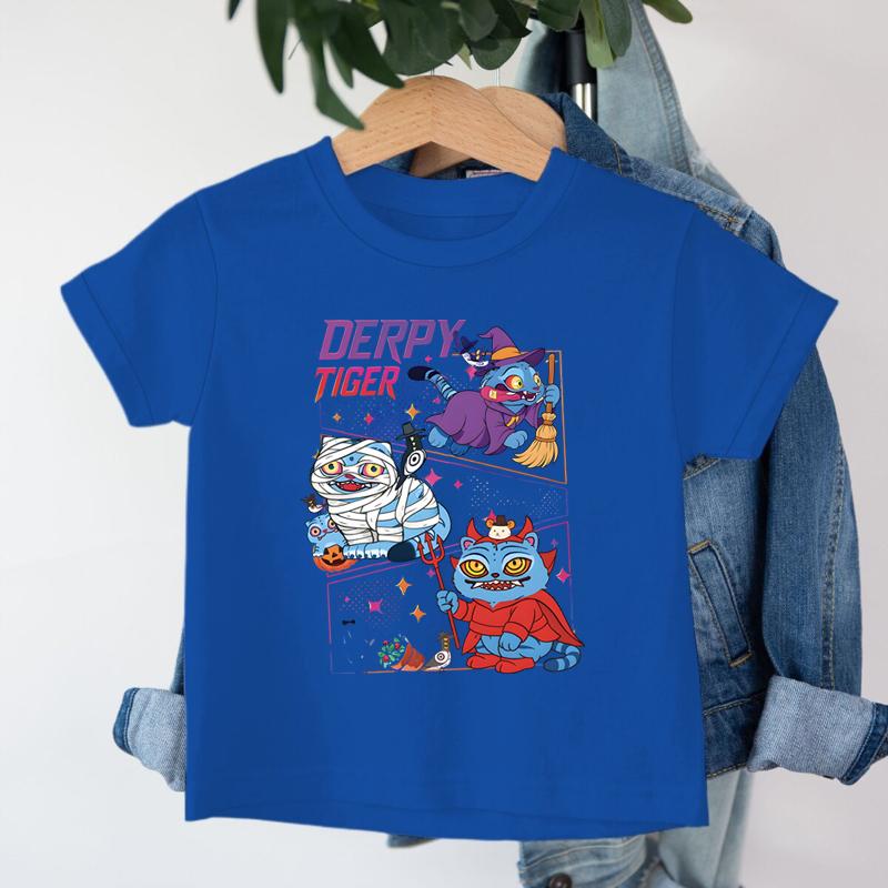 Halloween Tiger Derpy T Shirt Kids Kpop Demon Hunter Merch Tee Top Kids  AnimeGraphic Tees Girls Boys Funny Halloween Clothes