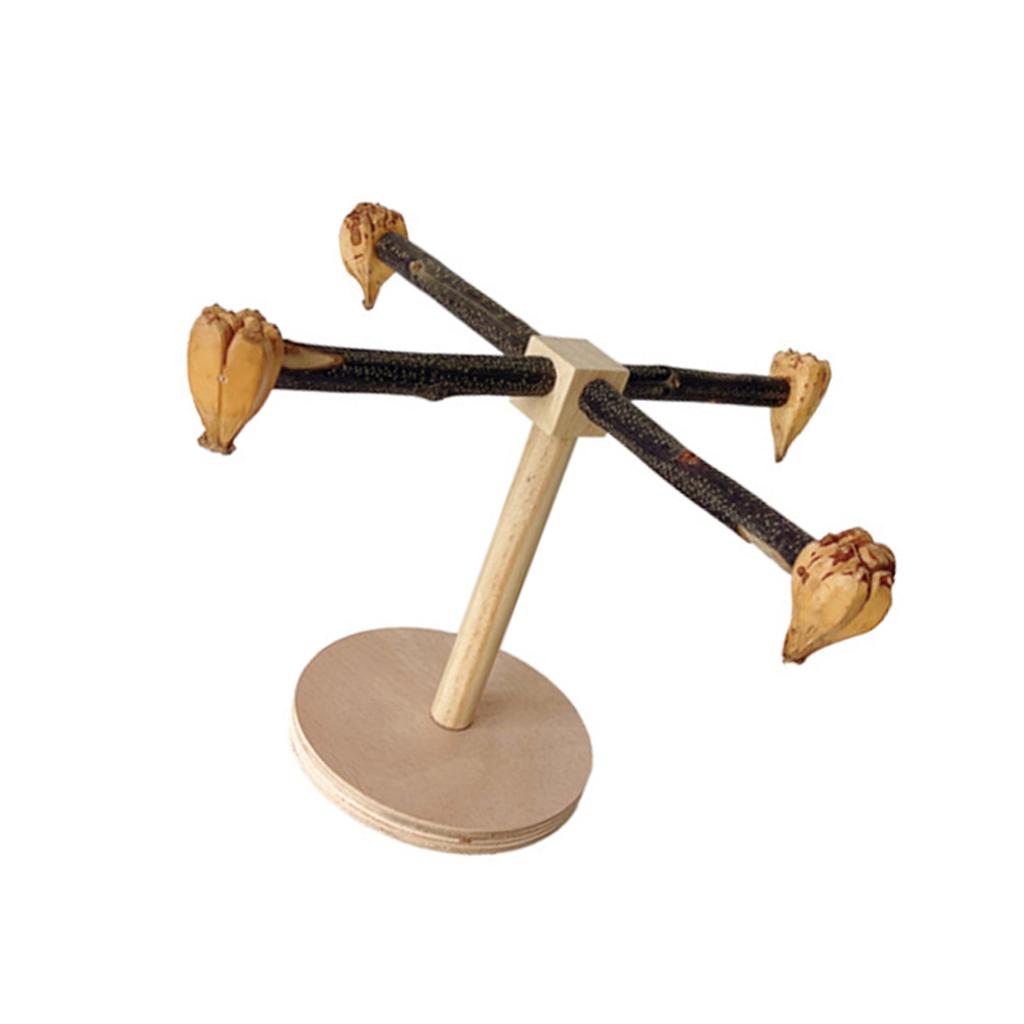 Drewniany Stojak Obrotowy do Ścierania Dzioba dla Papug Konur Akcesoria dla Papużek Falistych Gryzaki Drapaki dla Małych i Średnich Papug