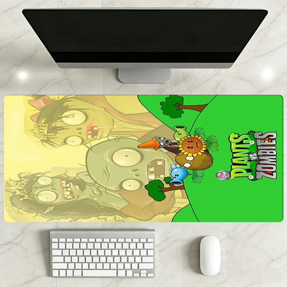 Plants Vs. Zombies Large Mouse Pad Desk Mouse Pad Study Desk Mat Non-Slip Rubber Base Office Desk Accessory