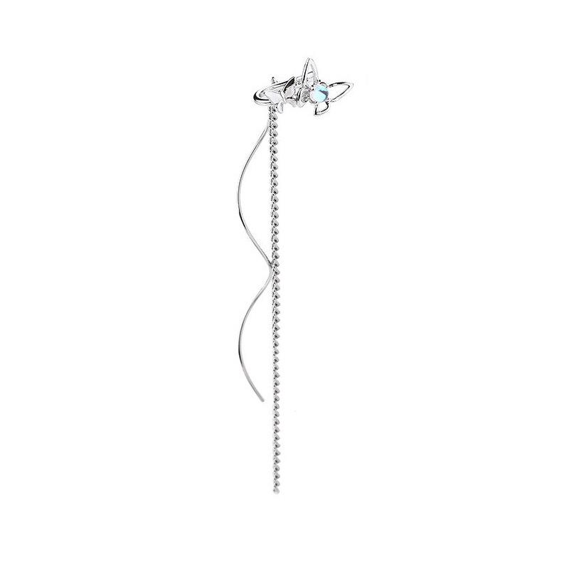 Spring Dawn Geometric Tile Chain Long Ear Cuff