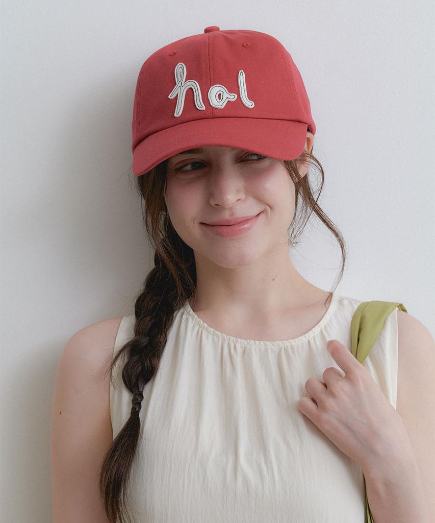 Hallen Stitch Logo Lettering Ball Cap (C082_Red)