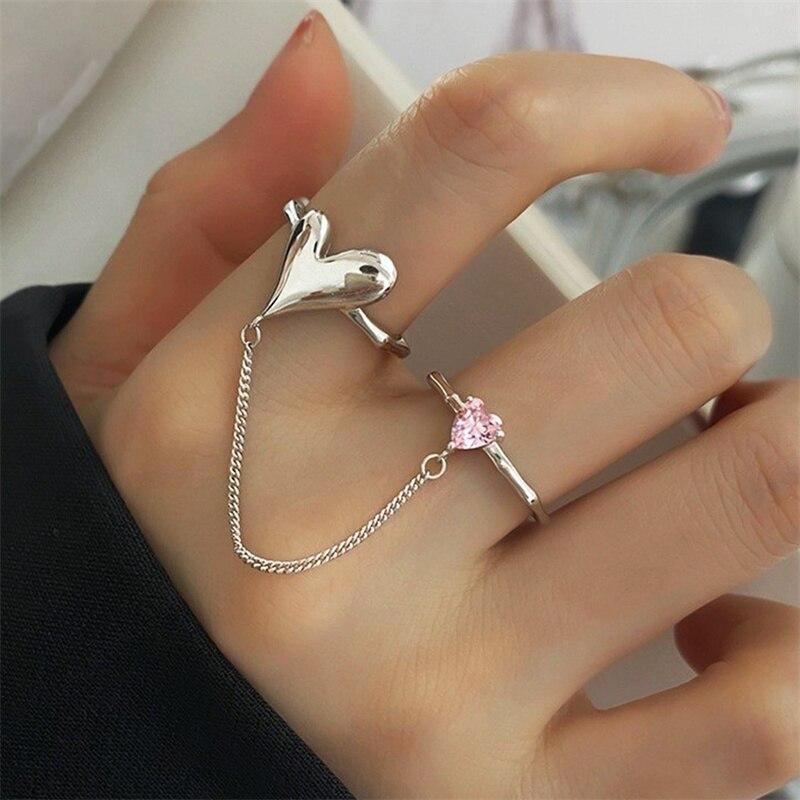 

Серебристый цвет, цепочка на палец с открытыми манжетами для женщин и девочек, модные ювелирные изделия с цирконием и бабочкой, подарок, вечерние кольца, аксессуары