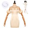 Stage Show Cosplay Dress Satin Strapless Bow Skirt Halloween Performance Costume