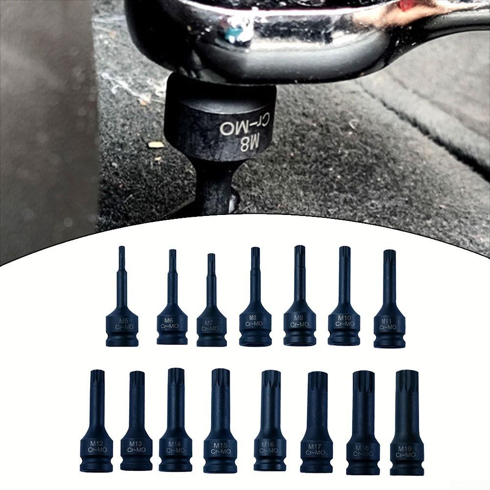 Bildeler Svart CR MO Inch Drive Skiftenøkkel Socket Adapter