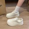 Korean version of little white shoes women's board shoes in the autumn of 2025 new round head thick sole heightening low-top casual shoes women's s