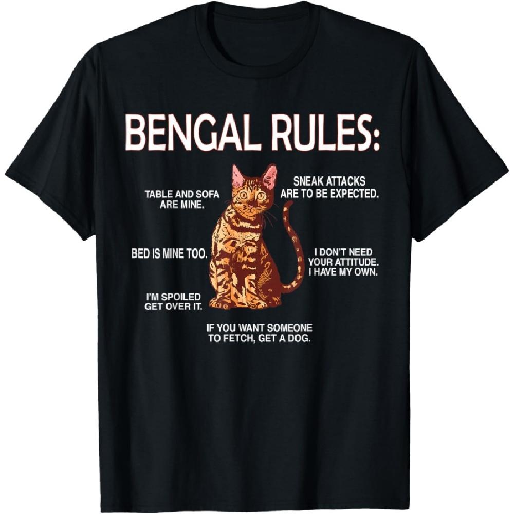 Бенгальские правила _ Розетчатый бенгальский кот Владелец Любитель кошек Футболка S