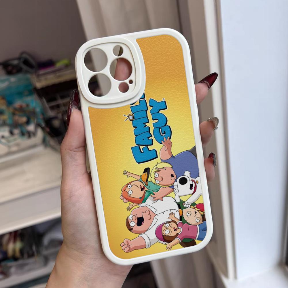 Family Peter Griffin Cartoon Phone Case For Iphone 16 15 14 12 13 Pro Max 11 Mini Xs Puls Lambskin Silicone Cover