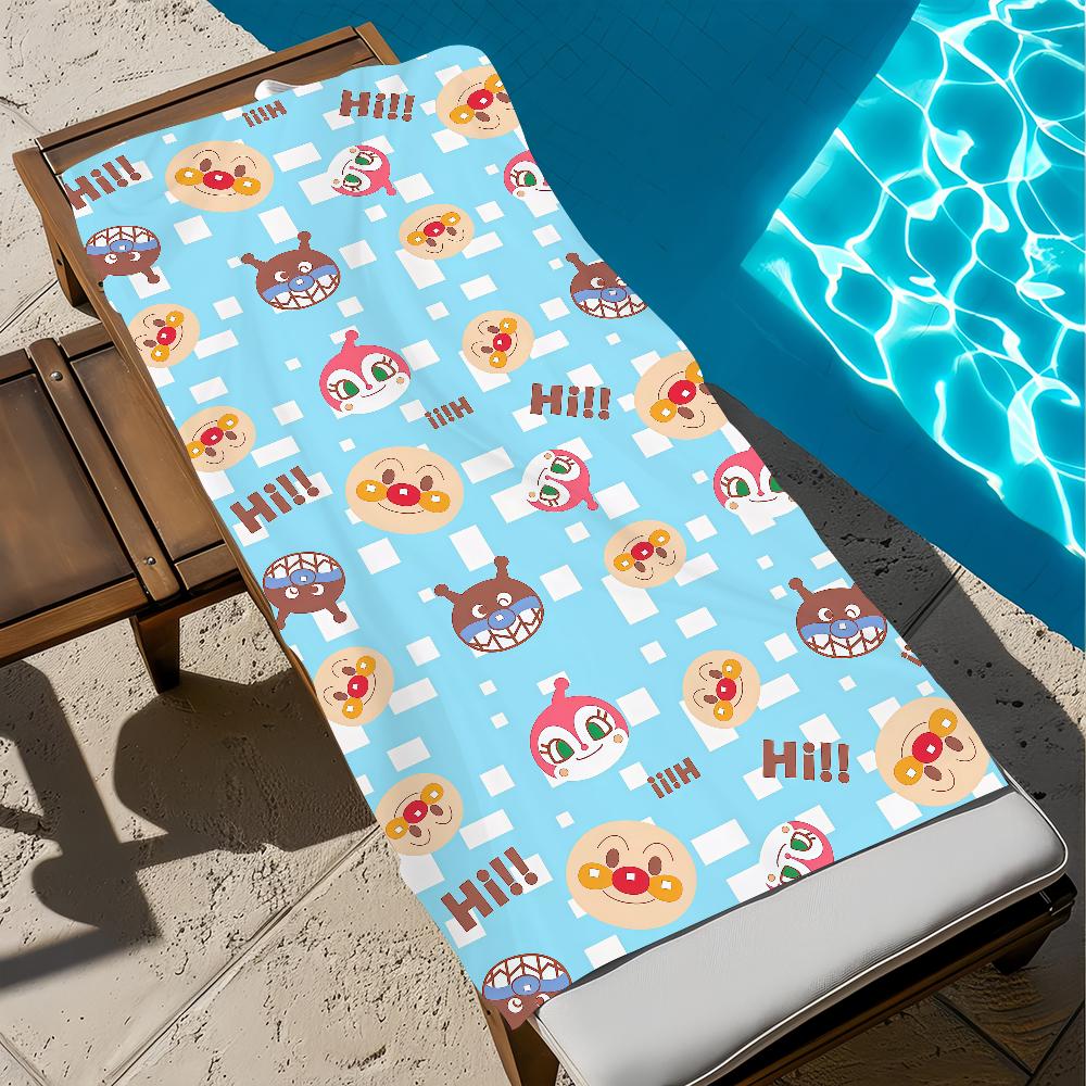 Cartoon A-Anpanman-S cute Towel Large Quick-Drying Microfiber soft Beach Towel for Travel Fitness Sauna Bathing Camping