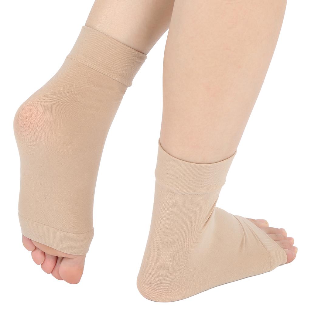 1Pair Heel Silicone Padded Protective Sleeve Soft Foot Ankle Elastic Protection Sock