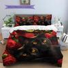 Bombay Cat and Rose Pattern Bedding Home Decoration Birthday Gift (1 * duvet cover + 2 * pillowcase, without core)