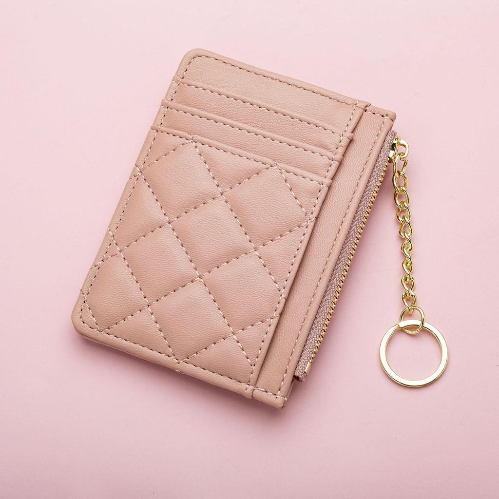 Diamond Lattice Women's Leather Wallet: Soft Texture, Multi-Card Slots, ID Holder, Anti-Demagnetization, Light Luxury Coin Purse.