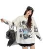 2025 Autumn Chic Women's Loose-Fit Rhinestone Cartoon Sweater