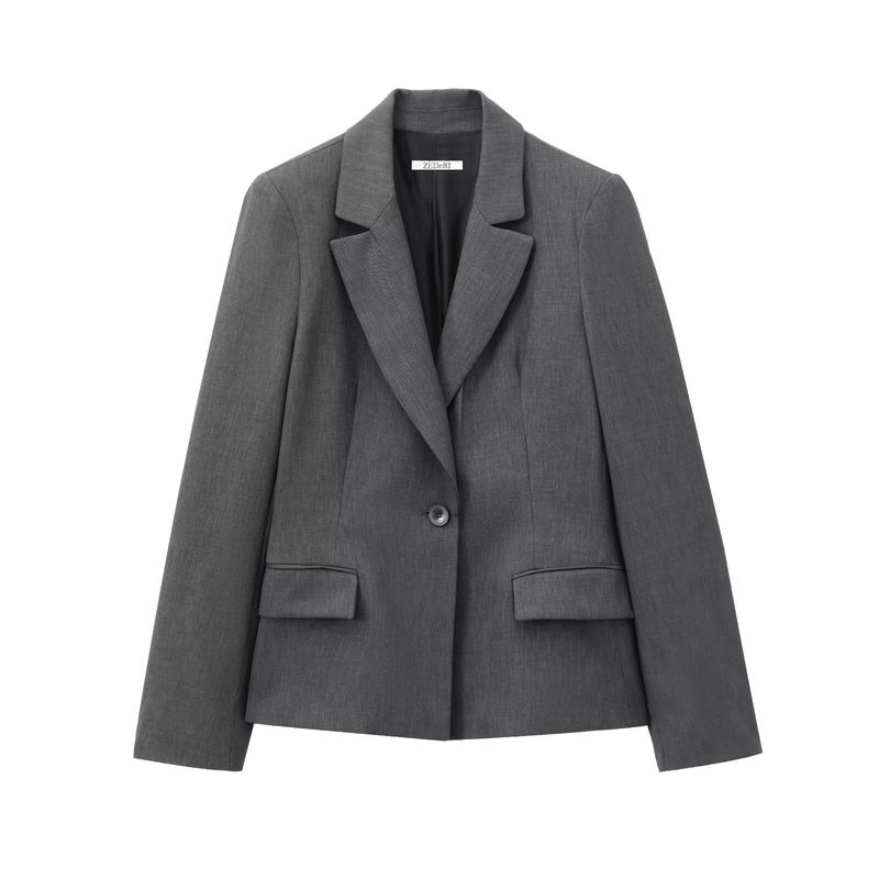 

Kaslead New Arrival Women s Clothing Fashion Style Fashion Minimalist with Padded Shoulder Silm Suit Outwear 9183542 Dark gray L