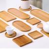 Multi Bamboo Tray Wood Saucer Flower Pot Tray Cup Pad Coaster Plate Kitchen Decorative Plate Creative Coaster Coffee Cup Mat