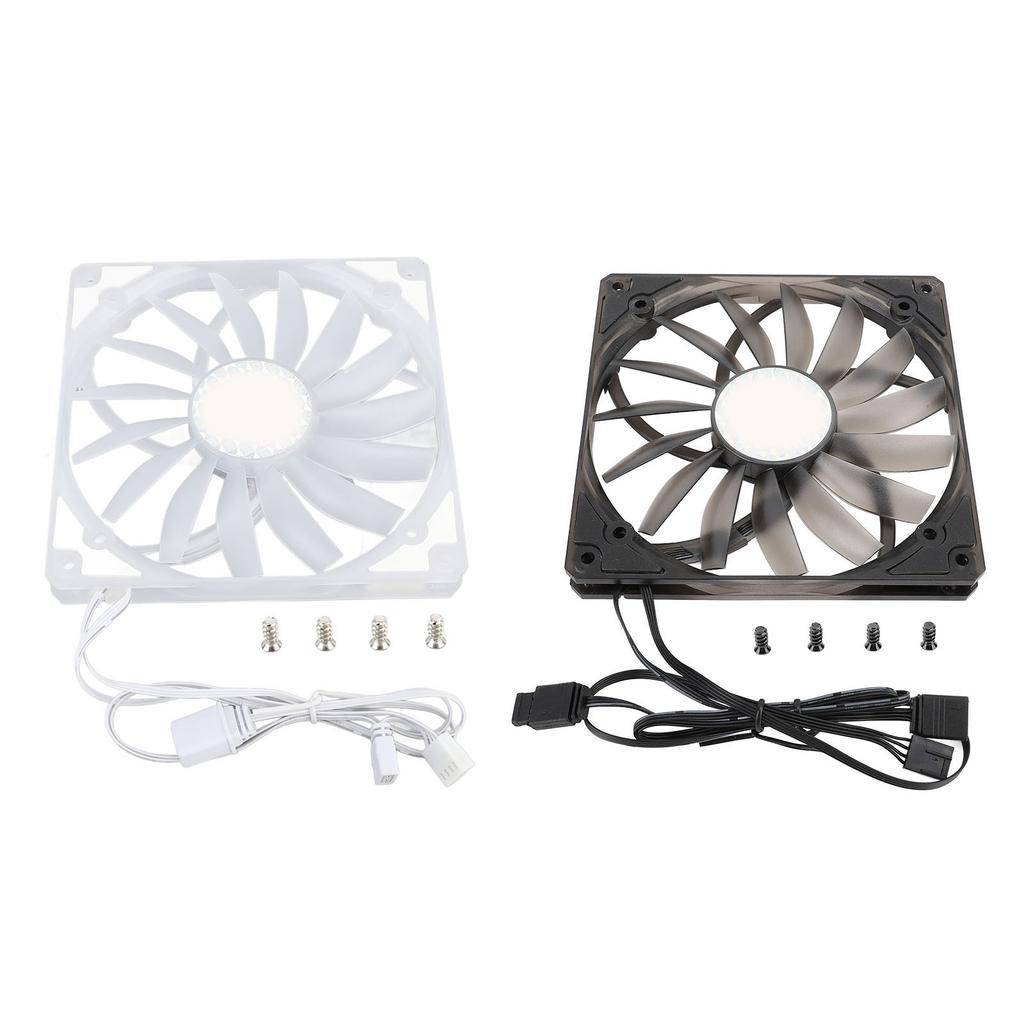 140mm ARGB PWM Fan Ultra Thin Fan Speed 300‑1100RPM 76.5CFM Hydraulic Bearing Silent Computer Case Fan 15 Blade ABS for Office