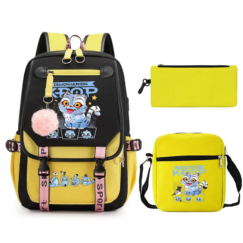 Animation Cartoon Peripheral Printing Children'S Backpack Campus Large Capacity Primary And Secondary School Students Schoolbag Three-Piece Set