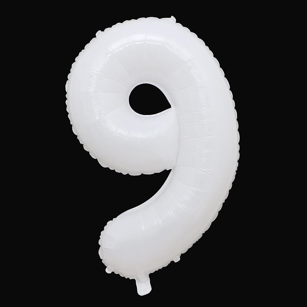 40inch White Number Foil Balloons Figure Digit Happy Birthday Party Wedding Decoration Kids Toy Helium Globos Wholesale Balloon