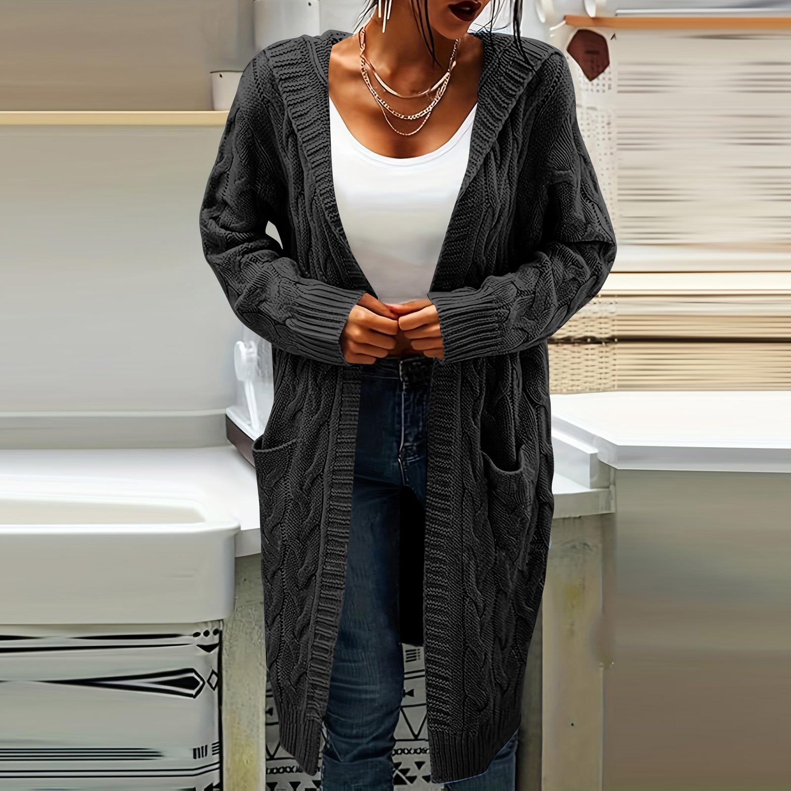 

Женские кардиганы Легкие с круглым вырезом и длинным рукавом Одежда Осенняя модная одежда L