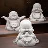 Chinese Style Little Monk Ornament Cartoon Buddha Sculpture Mini Bald Monk  Home Decor