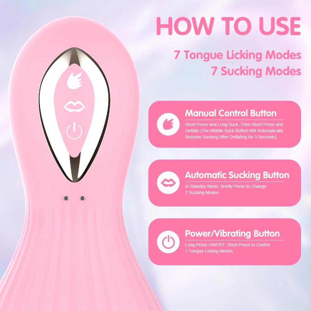 Nipple Sucking Vibrator Sex Toy Breast Clitoral Stimulator Tongue Vibration Clit Auto Sucker Orgasm Massager for Female Pleasure
