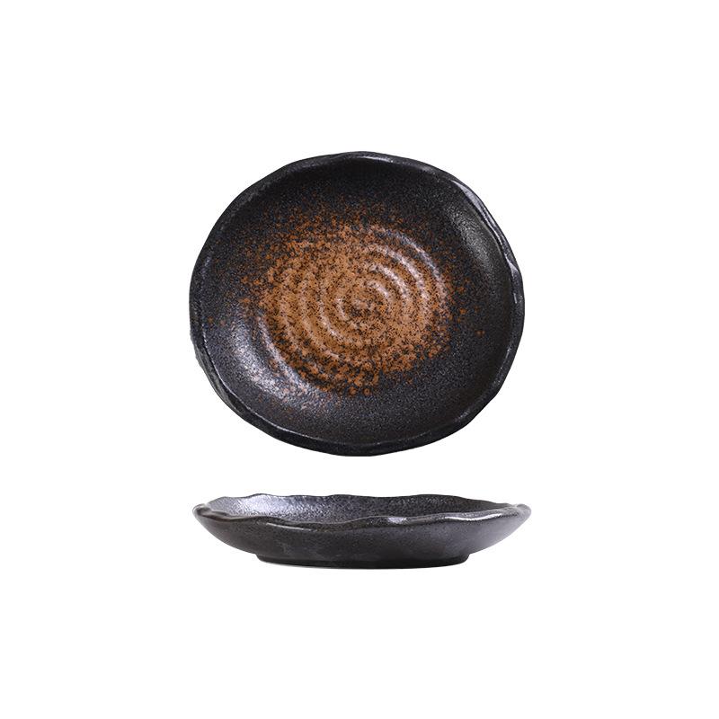 Japanese and Korean Ceramic Plates Irregular Dishes Sushi Snack Plates Household Small Dishes Creative Restaurant Tableware