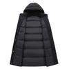 Winter Men's Down Jacket Fashion Casual Long Over Knee Hooded Middle-aged and Young Down Jacket Men's Jacket