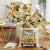 New Spring and Summer Sunflower Bee Pillowcase Modern Simple Living Room Sofa Cushion Cover Bedroom Pillow