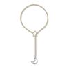 781D Collana Punk Rock da Donna a Catena Sottile con Cuore O-ring Decorazioni Regolabile Design a Y per Uso Quotidiano Casual