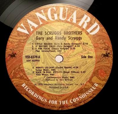 LP Record GARY SCRUGGS RANDY SCRUGGS  Scruggs Brothers VSD6579 VANGUARD 1972 US Rock Used