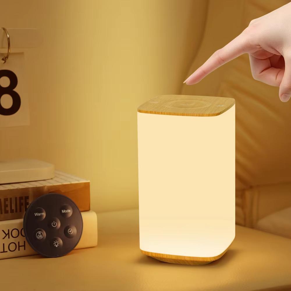 Remote Touch Small Night Light RGB Ambient Light Timed Bedside Lamp Infinite Dimming USB Charging Suitable Bedroom Living Room