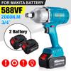 2000N.M Cordless Electric Impact Wrench 3/4 Inch Socket Power Tools 588Vf Li Battery +LED Light Adapt To Makita 18V