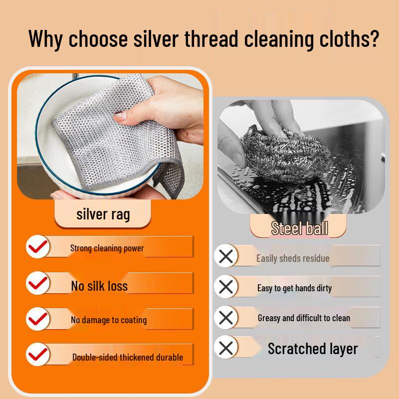 Youao Double-Layer Silver Wire Kitchen Dishcloths