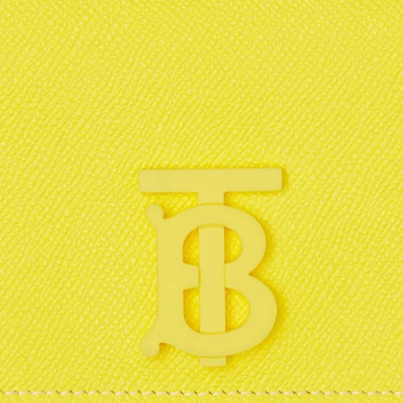 Burberry Exclusive Check Pattern Grain Leather Shoulder Bag Crossbody Waist Bag Men's Marigold Yellow